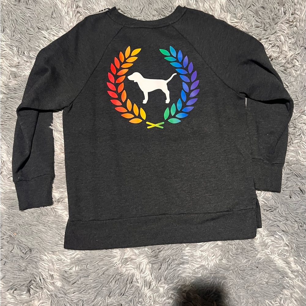 Black Sweatshirt with Rainbow Dog Logo